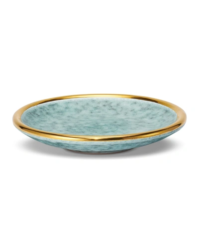 Aerin Calinda 18k Goldplated Ceramic Vide Poche In Blue Gratto