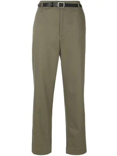 Golden Goose Golden Cotton-twill Cropped Chino Trousers In Military