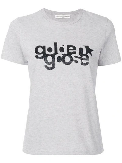 Golden Goose Grey Cotton T-shirt In Agrigio