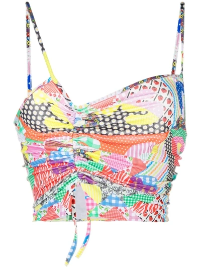 Gcds Mix-print Cropped Top In Multicolour