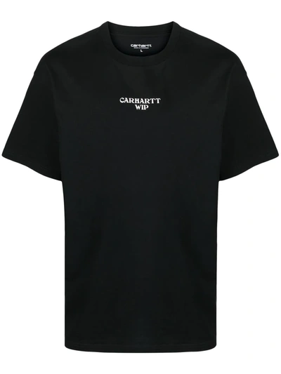 Carhartt Logo-print Organic Cotton T-shirt In Black,white