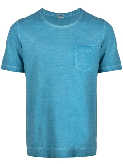 Massimo Alba Panarea Watercolour-dyed Cotton-jersey T-shirt In Blue