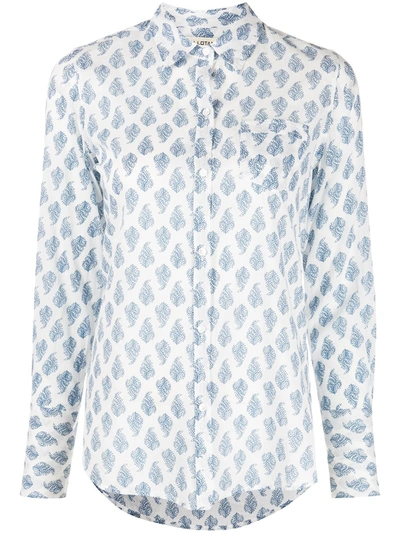 Nili Lotan Nl Paisley-print Cotton Shirt In Blue