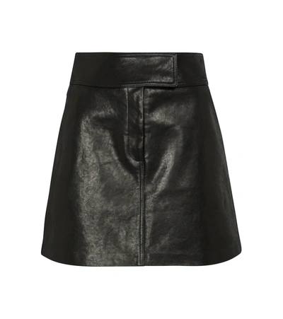 Khaite Giulia High-rise Leather Mini Skirt In Black