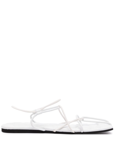 Khaite Patras Strappy Leather Sandals In White