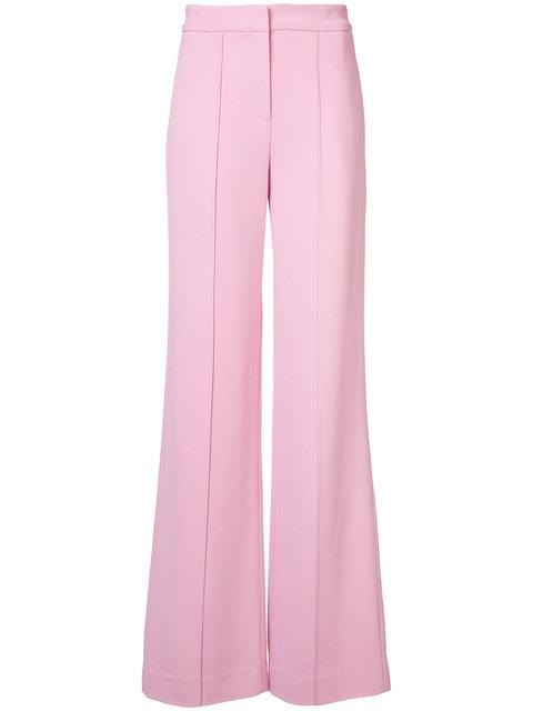 Adam Lippes Stretch Cady Wide Leg Trousers In Pink | ModeSens