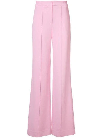 Adam Lippes Stretch Cady Wide Leg Trousers In Pink