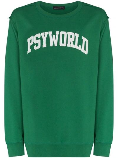 Undercover Psyworld Cotton-jersey Sweatshirt In Green
