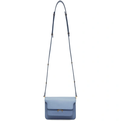 Marni Textured-leather Shoulder Bag In Grey