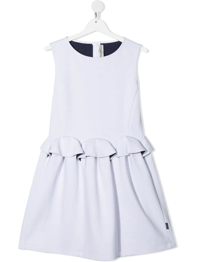Simonetta Teen Ruffle-embellished Flared Dress In White