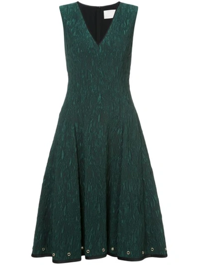 Jason Wu Sleeveless Cloque Jacquard Dress In Green