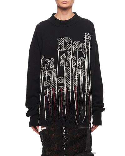 Sacai Day In The Life Embroidered Sweater In Black