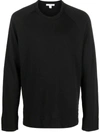 James Perse Vintage Cotton French Terry Sweatshirt In Black
