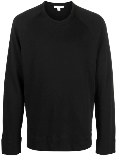 James Perse Vintage Cotton French Terry Sweatshirt In Black