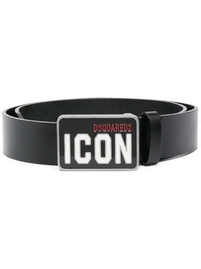 Dsquared2 Teen Icon Buckle Belt In Black