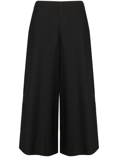 Stefano Mortari High-waist Seamless Palazzo Trousers In Black