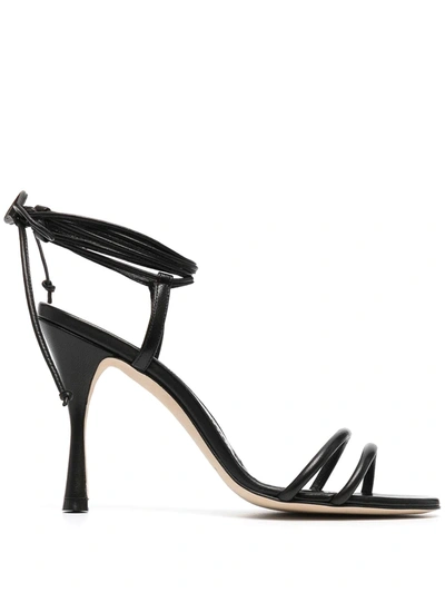 Manolo Blahnik Lace-up Strappy Sandals In Black