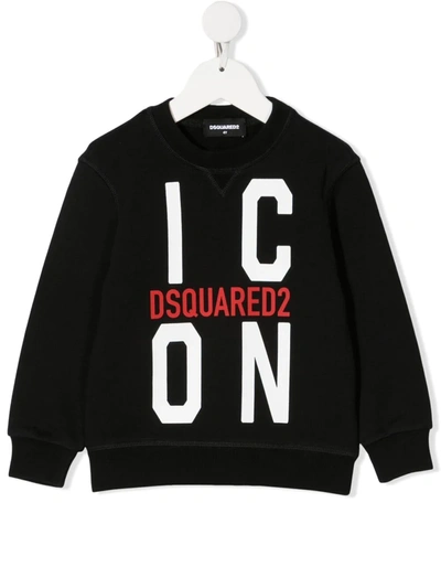 Dsquared2 Kids' Icon-print Logo Sweatshirt In Black