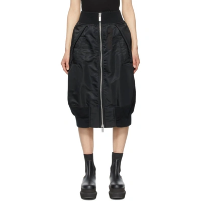 Sacai Padded Zipped High-waisted Skirt In 001 Black