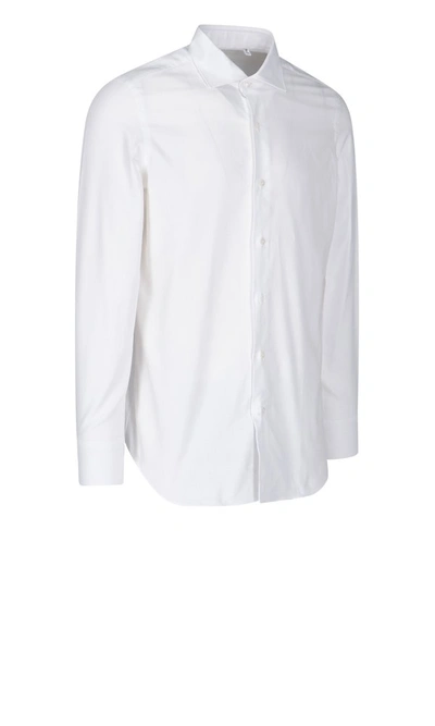 Finamore 1925 Napoli Half-button Placket Cotton Shirt In White