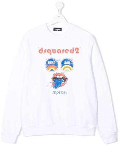 Dsquared2 Teen Graphic-print Sweatshirt In White