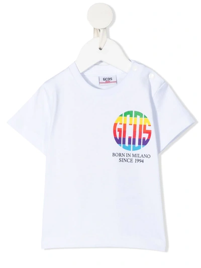 Gcds Babies' Teen Logo-print Cotton T-shirt In White