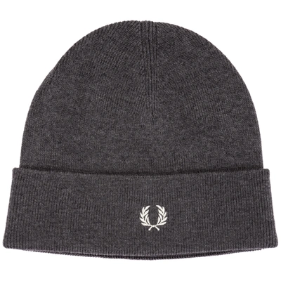 Fred Perry Men's Wool Beanie Hat In Grigio