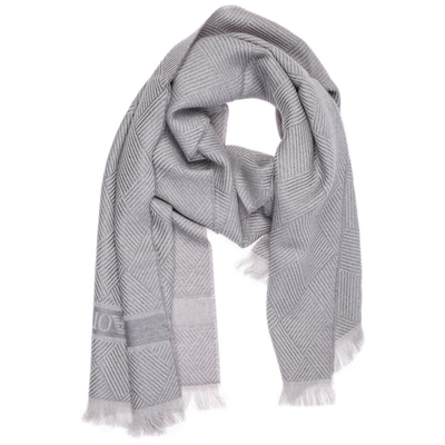 Emporio Armani Quelques Fleurs Royale Collection Privee Wool Scarf In Granite