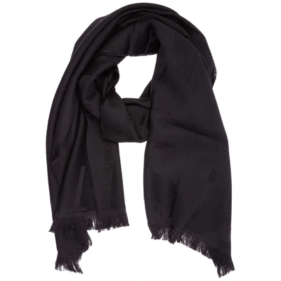 Emporio Armani Quelques Fleurs Royale Collection Privee Wool Scarf In Black