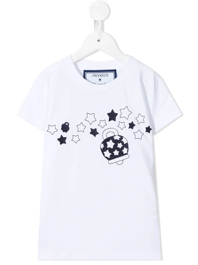 Simonetta Kids' Graphic-print Cotton T-shirt In White