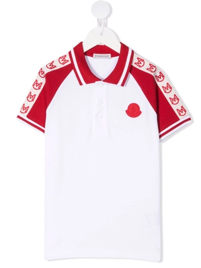 Moncler Babies' Logo-patch Polo Shirt  In White