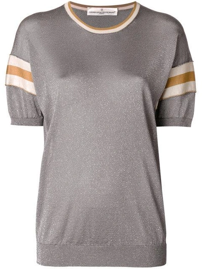 Golden Goose Claudine Striped Metallic Knitted Top In Lilla
