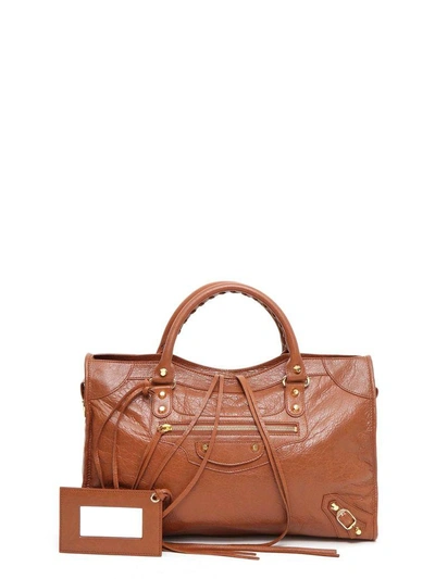 Balenciaga Classic City Handbag In Marron