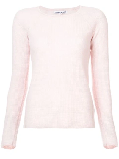 Elizabeth And James Karina Waffle-knit Long-sleeve Cashmere Sweater In Ballet