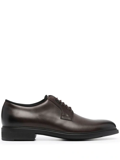 Hugo Boss Lace-up Leather Shoes In Brown