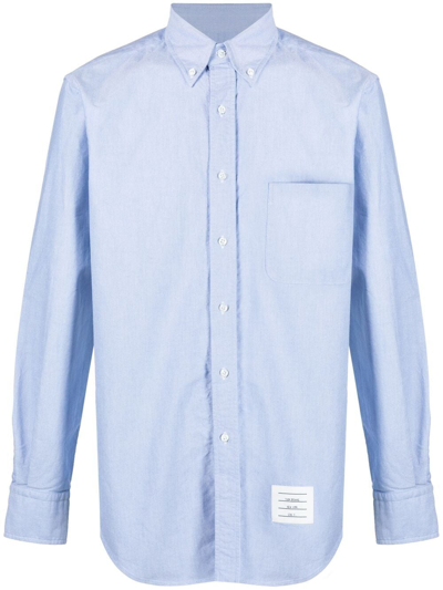 Thom Browne Chest-pocket Oxford Shirt In Blue