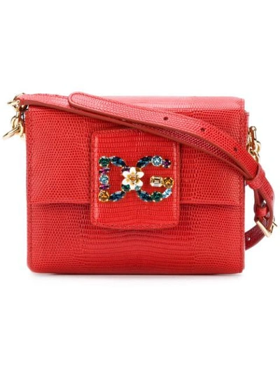 Dolce & Gabbana Dg Millennials Mini Leather Shoulder Bag In Rosso