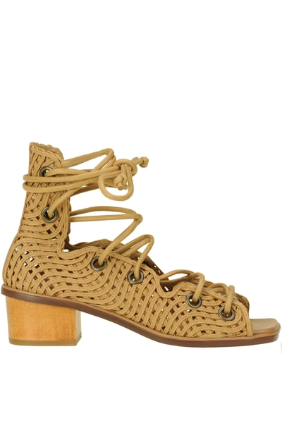 Stella Mccartney Woven Eco-leather Sandals In Camel
