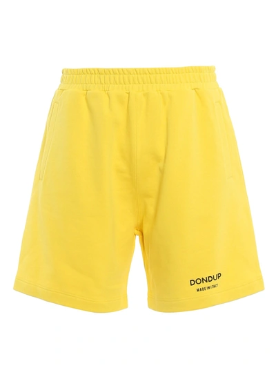 Dondup Cotton Bermuda Sweatpants In Yellow