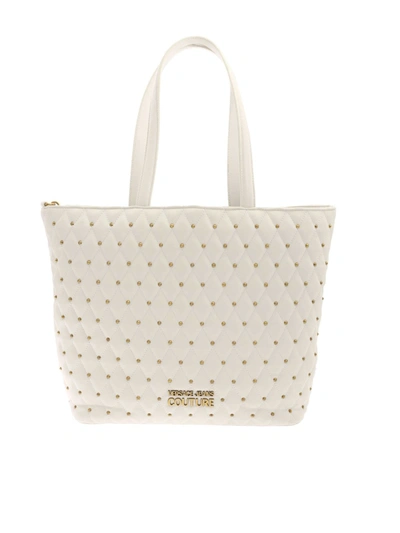 Versace Jeans Couture Studs Shopper Bag In White