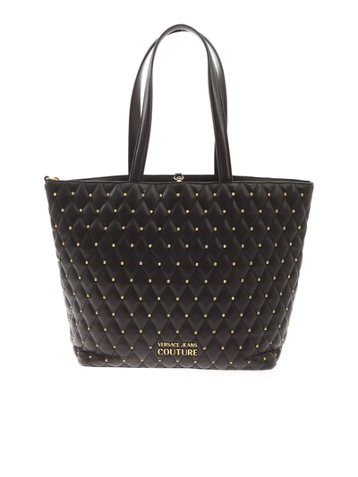 Versace Jeans Couture Studs Shopper Bag In Black