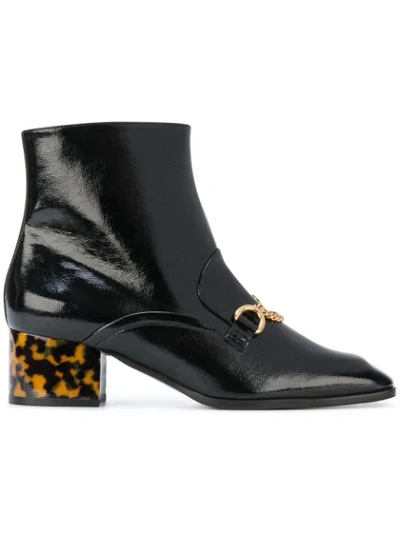 Stella Mccartney Block-heel Faux-leather Ankle Boots In Black