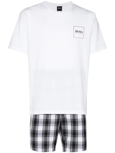 Hugo Boss Stretch-cotton Pyjama Set In White