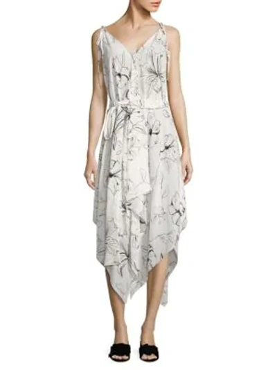 Diane Von Furstenberg Floral Print Silk Dress In Ivory