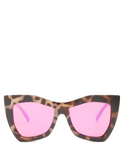 Le Specs Kick It Oversized Mirrored Sunglasses In Tortoiseshell