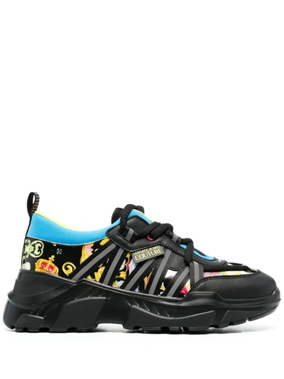Versace Jeans Couture Versailles Logo Sneakers In Black