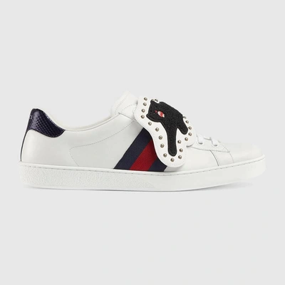 Gucci Ace Sneaker With Removable Patches In White
