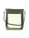 Jason Wu Julia Color Block Suede & Leather Shoulder Bag In Olive Green/gold