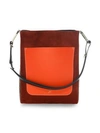 Jason Wu Julia Color Block Suede & Leather Shoulder Bag In Bordaux Multi/gold