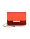 Jason Wu Diane Color Block Leather And Suede Crossbody In Red Multi/gold